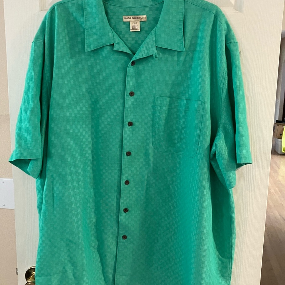 Casual Teal Button Down Shirt for Men